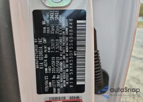 2025 Kia Sportage Sx Prestige z USA, uszkodzony, nr VIN 5XYK53DF5SG308448